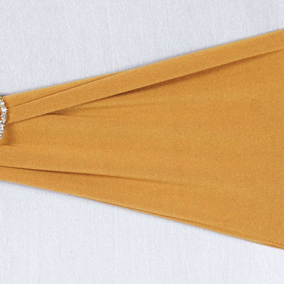 Mustard yellow fabric with sparkling embellishment