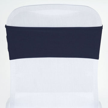 Durable and Stylish Navy Blue Spandex Chair Sashes