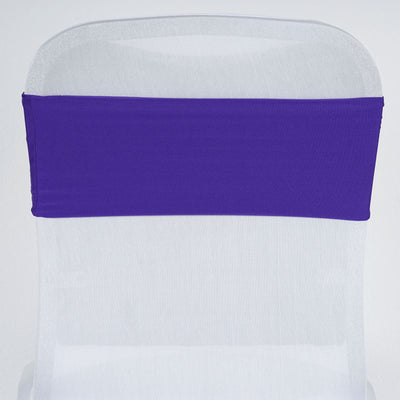 Purple chair cover with elastic band for elegant event decor