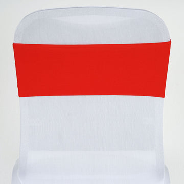 Durable and Stylish Red Spandex Chair Sashes