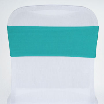 Turquoise Spandex Stretch Chair Sashes - The Perfect Addition to Your Event Decor