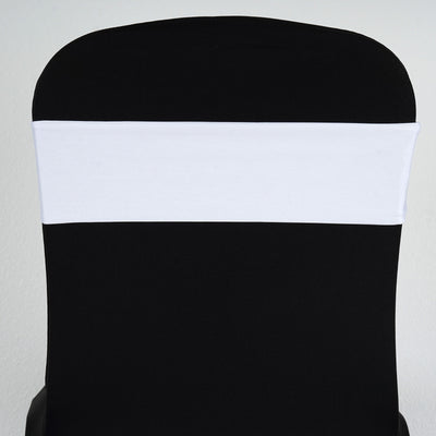 Black chair cover with a white stripe design.