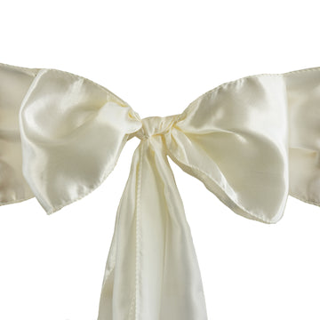 Transform Your Chair Decor with Ivory Satin Elegance