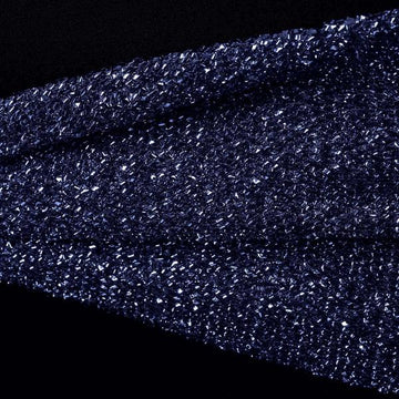 Add a Touch of Elegance with Navy Blue Metallic Shimmer Tinsel Spandex Chair Sashes