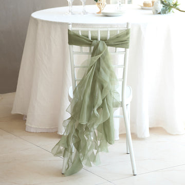 Enhance Your Event Decor with Dusty Sage Green Chiffon Hoods