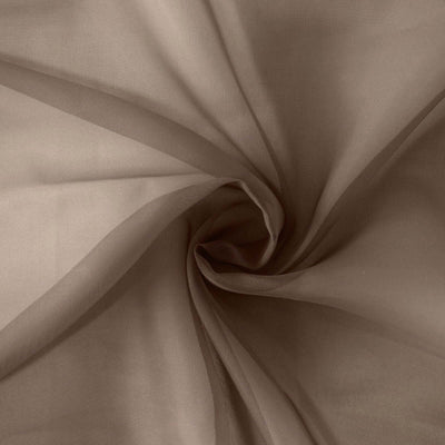 Brown sheer fabric with a soft, flowing texture.