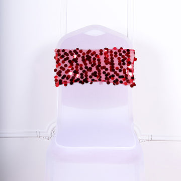 Add a Touch of Glamour with Red Sequin Chair Sashes