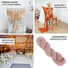 5 Pack | Ivory Gauze Cheesecloth Boho Chair Sashes
