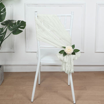 Add a Touch of Elegance to Your Wedding with Ivory Gauze Chair Sashes