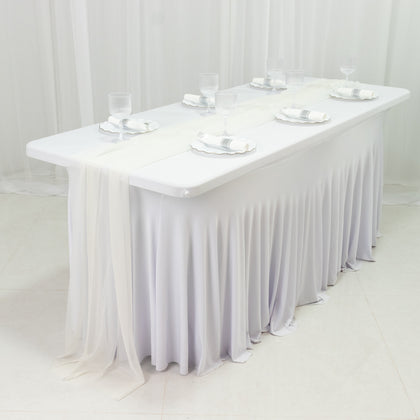 20-Pack Sheer Table Runners Ivory, 9ft Long Sheer Drapes Table Decor, Wrinkle-Free