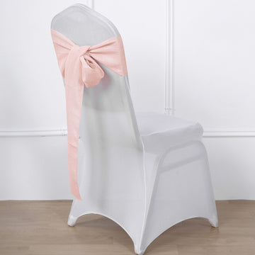 Elevate Your Event Decor with Blush Linen Chair Sashes