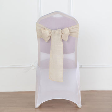 Elevate Your Event Decor with Beige Linen Chair Sashes