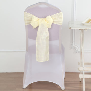 Elegant Ivory Linen Chair Sashes for Stylish Event Decor