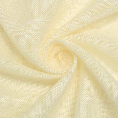 Light yellow sheer fabric swirled in a spiral pattern.