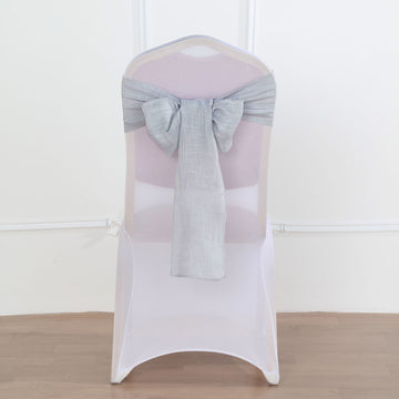 Elevate Your Event Decor with Silver Linen Chair Sashes
