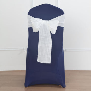 Elegant White Linen Chair Sashes for Stylish Event Decor