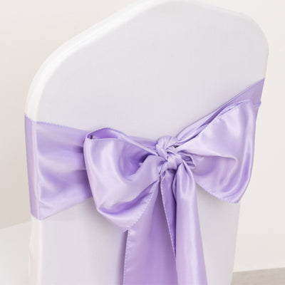 Lavender satin chair bow for elegant event decoration