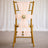 Gold Chiavari chair with blush pink wedding sash and floral centerpiece