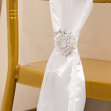 Create a Magical Ambiance with Silver Snowflake Chair Sash Buckles