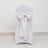White Chiavari chair cover with floral bow sash for wedding decor