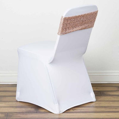 White chair cover with sequined back detail