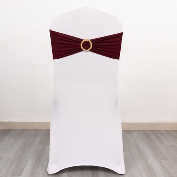 Enhance Your Event Decor with Burgundy Spandex Chair Sashes
