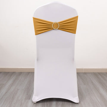 Add a Touch of Opulence with Gold Spandex Chair Sashes