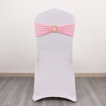 Enhance Your Event Decor with Pink Spandex Chair Sashes