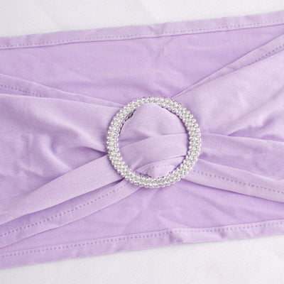 Lavender fabric belt with rhinestone embellishment