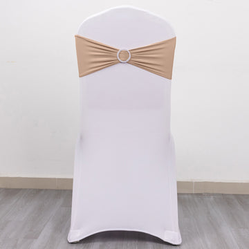 Add a Touch of Elegance with Nude Spandex Stretch Chair Sashes