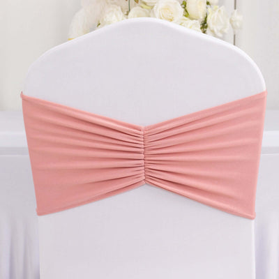 Pink chair cover with ruched design for elegant decor