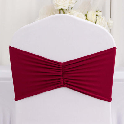 Burgundy chair cover with pleated design for elegant events