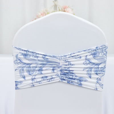 Floral printed chair cover with ruched design
