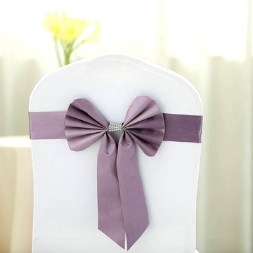 Add a Touch of Elegance with Violet Amethyst Reversible Chair Sashes
