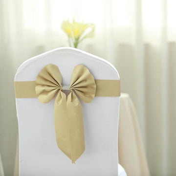 Elevate Your Event Decor with Champagne Reversible Chair Sashes