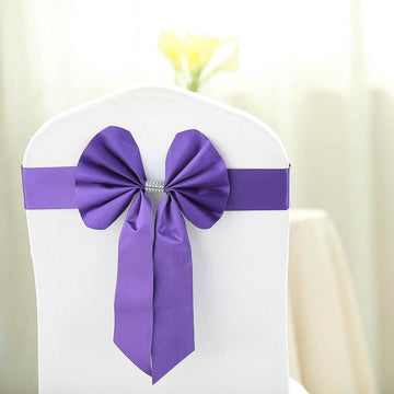 Elevate Your Event with Purple Reversible Chair Sashes