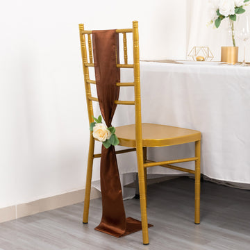 Dazzle Your Guests with Luxurious Cinnamon Brown Chair Sashes