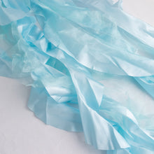 satin & taffeta chair sashes in light blue color#whtbkgd
