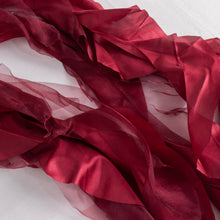 satin & taffeta chair sashes in red fabric#whtbkgd