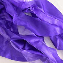 Satin & Taffeta Chair Sashes - Purple Fabric on White Surface#whtbkgd