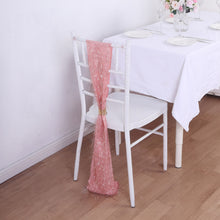 5 Pack Rose Gold Metallic Fringe Shag Tinsel Chair Sashes, Shimmery Polyester Chair Sashes