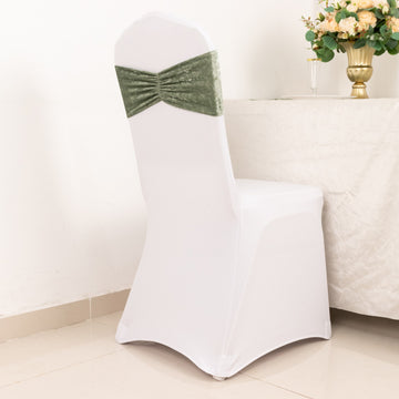 Add Elegance to Your Event with Sage Green Velvet Chair Sashes