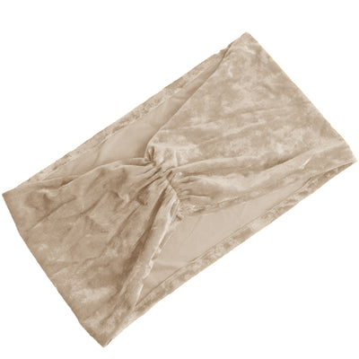 Beige velvet hair wrap on a plain background #whtbkgd 