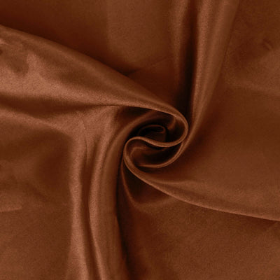 Brown satin fabric with smooth texture and soft sheen.