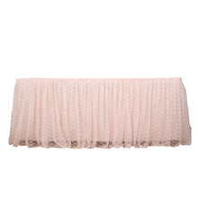 21 Feet Blush Rose Gold Table Skirt Premium Pleated Lace Design