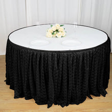 Black Pleated Lace Table Skirt Premium Polyester 14 Feet