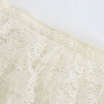 Add a Touch of Luxury with Ivory Premium Pleated Lace Table Skirt