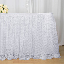 17 Feet Premium Polyester Pleated Lace Table Skirt In White Color