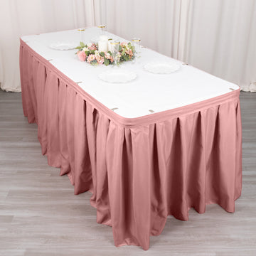 Create a Stunning Tablescape with the Dusty Rose Pleated Polyester Table Skirt