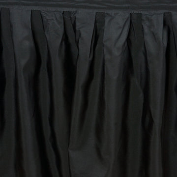 Enhance Your Event Decor with the Black Pleated Polyester Table Skirt